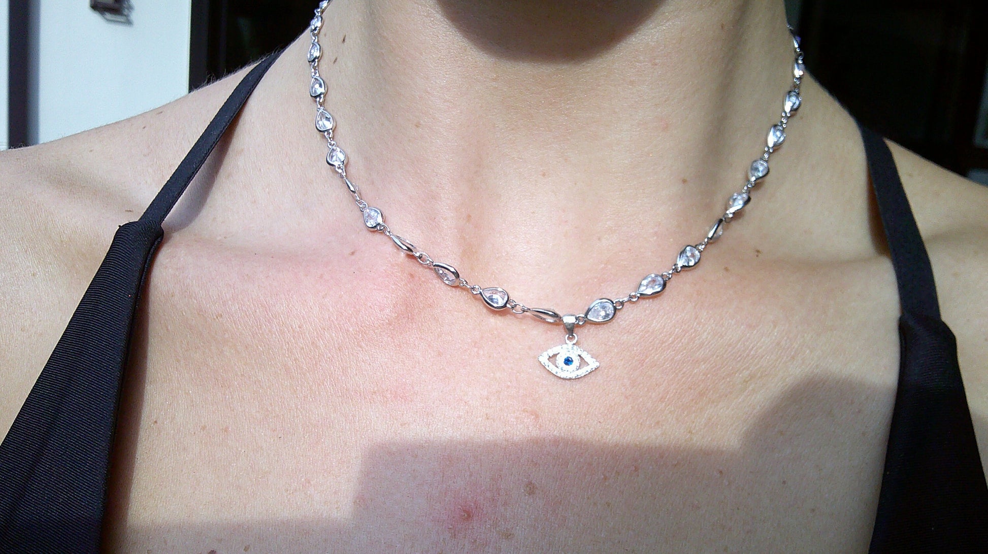Evil Eye Crystal Simple Necklace