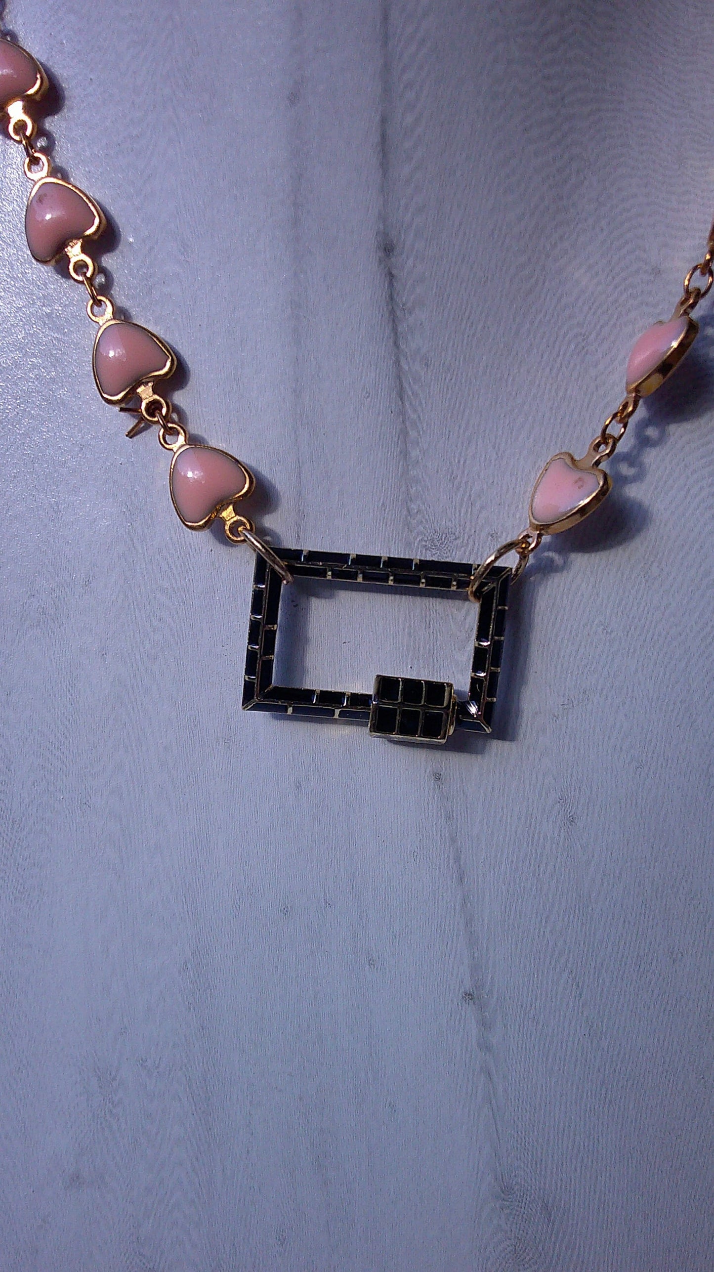 LOVELOCK necklace set. Gold & silver, pink accent